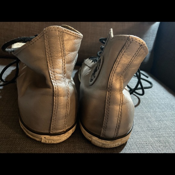 Converse x John Varvatos Leather Hi Chuck Taylor Black Metallic Silver. - Picture 7 of 9
